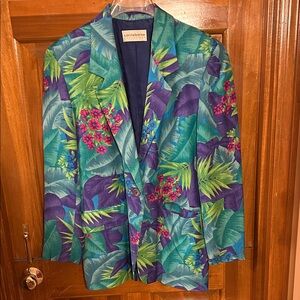Liz Claiborne Floral Leaf Blazer